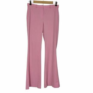 Theory Dimitria Traceable Pants Womens 6 lilac Wool Flat Front Bootcut Straight